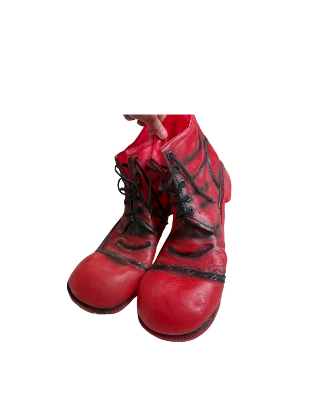 Vintage Red Rubber Clown Costume Shoes Oversized Made in Twain OBO
